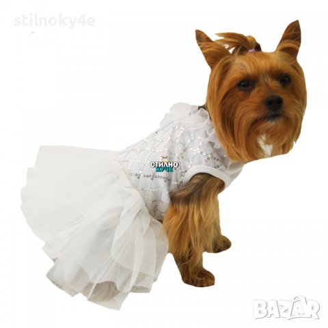 Булчинска рокля за куче Булчински рокли за кучета Сватбена рокля за куче Сватбени кучешки рокли, снимка 4 - За кучета - 20930762