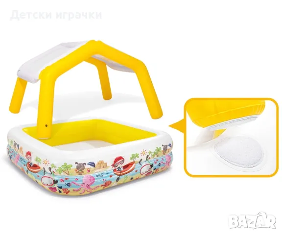 Детски надуваем басейн със сенник INTEX,157 х 157 х 122, Sun Shade, снимка 2 - Басейни и аксесоари - 50103753