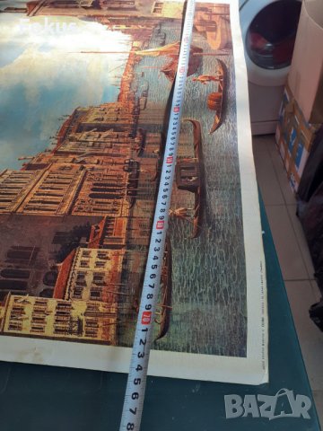 Стар голям плакат постер Венеция Гранд канал, снимка 6 - Антикварни и старинни предмети - 40658088