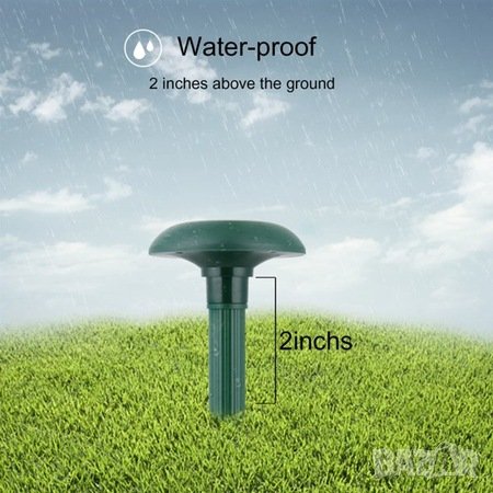 Електронен соларен уред срещу гризачи - къртици, змий, сляпо куче, попово прасе, Обхват до 650 кв. м, снимка 2 - Градинска техника - 43135504