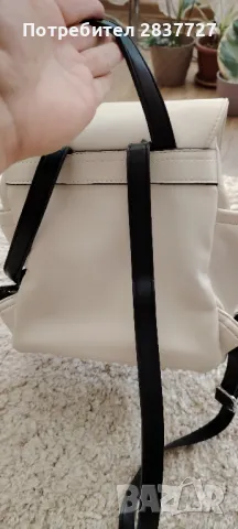 кожена раница цвят екрю, снимка 3 - Раници - 48037546