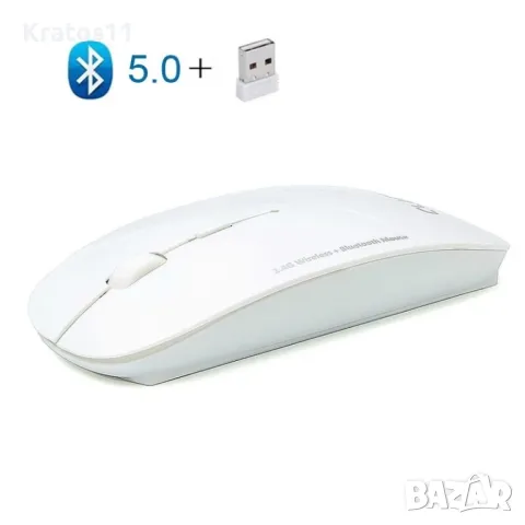 Безжична Мишка - Wireless Bluetooth 2 in 1 Cordless Mouse 1600 DPI , снимка 2 - Клавиатури и мишки - 48799900