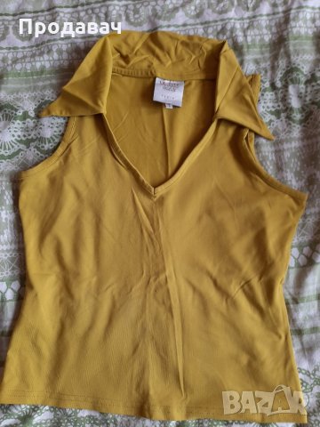 Зелен топ с яка, снимка 1