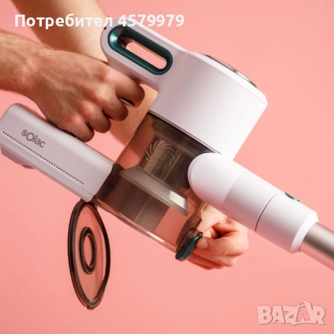 Безжична прахосмукачка Solac Turbobat Power - С HEPA филтър и LED четка, снимка 8 - Прахосмукачки - 51687558