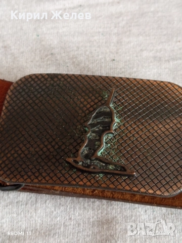 Стилен мъжки кожен колан TRUSSARDI JEANS модерен дизайн 46923, снимка 2 - Колани - 51892722