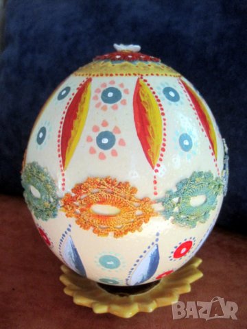 Щраусово яйце, рисувани щраусови яйца за привличане на благоденствие, щраус, снимка 3 - Статуетки - 27055259