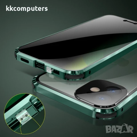 Apple iPhone 12 View Window/ Magnetic Metal Frame Калъф и Протектор, снимка 7 - Калъфи, кейсове - 51121799
