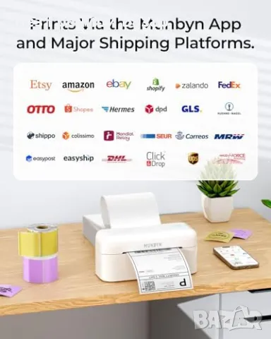 Нов Bluetooth термален принтер за етикети 4x6 за бизнес, печат без мастило, снимка 8 - Принтери, копири, скенери - 48343312