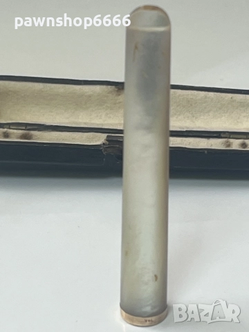 Старо седефено колие с златен пръстен 14 карата , снимка 3 - Антикварни и старинни предмети - 51640172