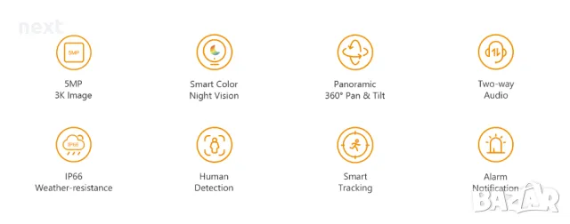 Въртяща IP камера Dahua IMOU Cruiser SE 5MP Wi-Fi PTZ +24м Гаранция, снимка 8 - IP камери - 48025363