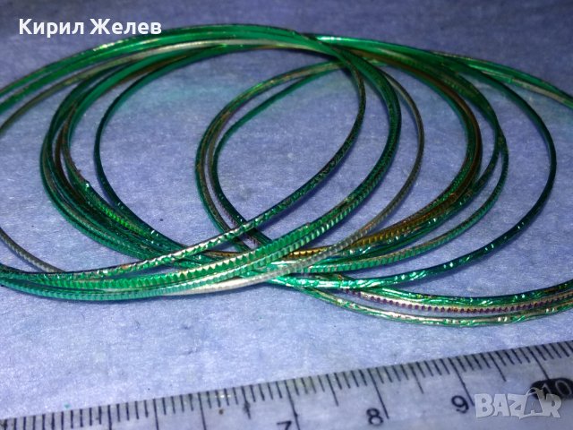 КОМПЛЕКТ СТОМАНЕНИ ЛАКИРАНИ ЗЕЛЕНИ ОРНАМЕНТИРАНИ ГРИВНИЧКИ 37496, снимка 9 - Гривни - 40856377