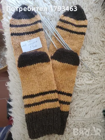 Ръчно плетени дамски чорапи от вълна, размер 40, снимка 1