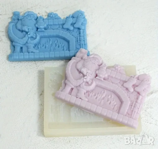 Молд дядо Коледа с камина , снимка 11 - Форми - 50741776