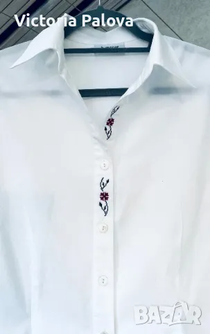 Скъпа бяла риза/ блуза H. MOSER Австрия, снимка 2 - Ризи - 47874165