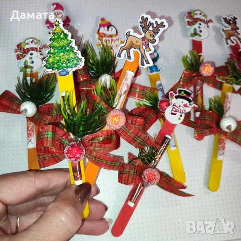 Коледни късмети/висулки за закачане/ магнитче/топки/торбички от зебло, снимка 9 - Коледни подаръци - 48274062