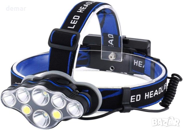 CLUHERTVY Челник със светодиодно акумулаторно фенерче за глава 