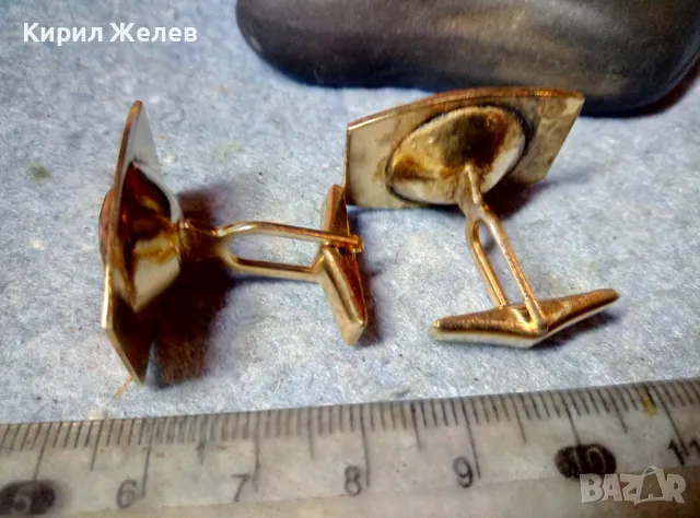 Стари СКЪПОЦЕННИ ПОЗЛАТЕНИ БУТОНЕЛИ РЕТРО КОПЧЕТА За РЪКАВЕЛИ с ФАСЕТИРАН ЦИТРИН 48881, снимка 7 - Антикварни и старинни предмети - 48290395