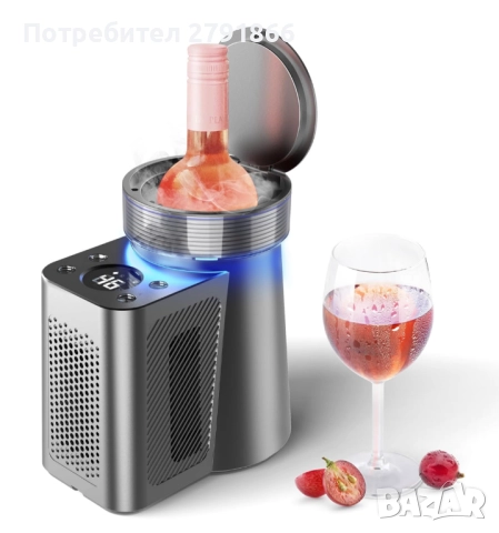 Електрически охладител за вино с LED светлини дигитален дисплей за температура 750мл. за дом,кола