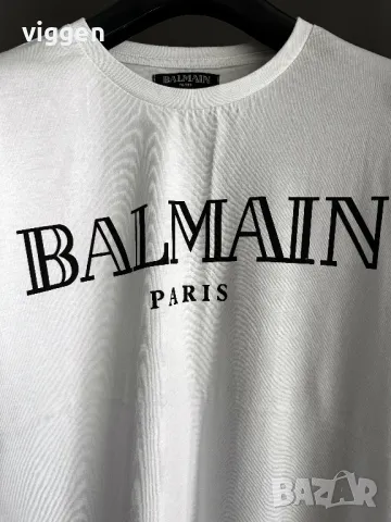 Balmain. Нова тениска с принт. Цвят бял. Размер М. 45лв., снимка 2 - Тениски - 50223540