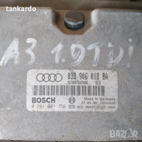 компютър Audi A3 8L 038906018BA  , 0281001756, снимка 1 - Части - 43823966