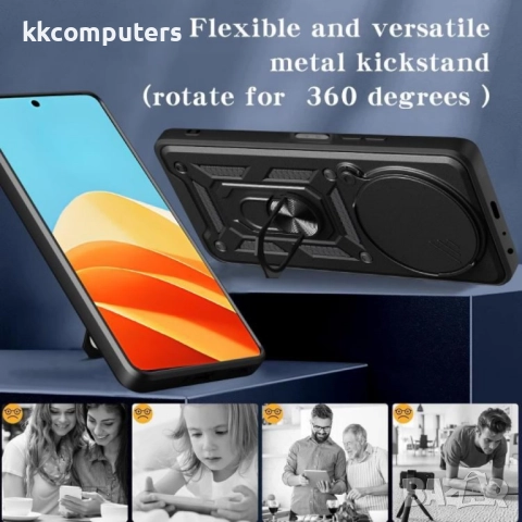ZTE nubia Focus / Blade A75 5G Удароустойчив калъф с Протектор и Плъзгащ се капак за камерата, Магни, снимка 6 - Калъфи, кейсове - 52121175