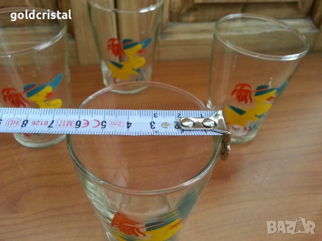 Ретро стъклени детски чаши с патета , снимка 4 - Антикварни и старинни предмети - 37552175