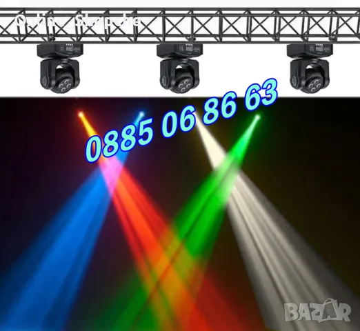 Дискотечен прожектор с 4 диода, прожектор Moving Head , снимка 3 - Други - 48093970