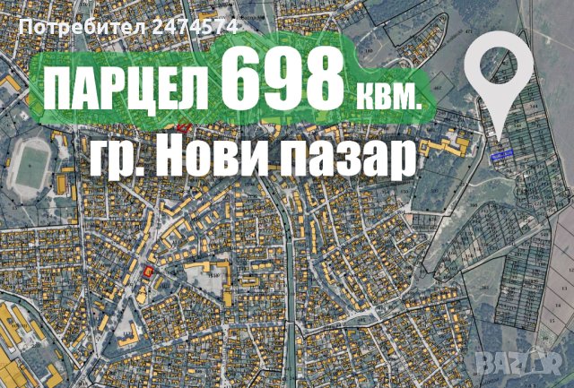 Продавам ПАРЦЕЛ за строеж на къща в гр. Нови пазар , снимка 2 - Парцели - 43232566