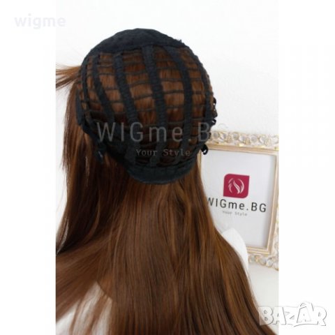 Дълга права кестенява перука с бреон Аделина, снимка 4 - Аксесоари за коса - 32378730