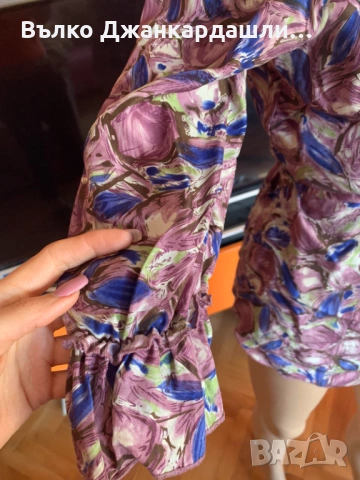 Копринена риза Stefanel ( тип прегърни ме), размер S/M, снимка 4 - Ризи - 53150969