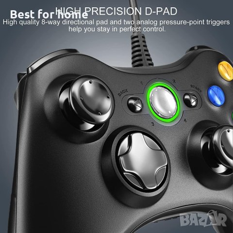 USB кабелен компютърен джойстик геймпад за Xbox 360, снимка 5 - Джойстици и геймпадове - 43336533