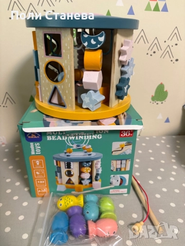 11 в 1 Дървен Монтесори интерактивен куб, снимка 7 - Образователни игри - 52612483