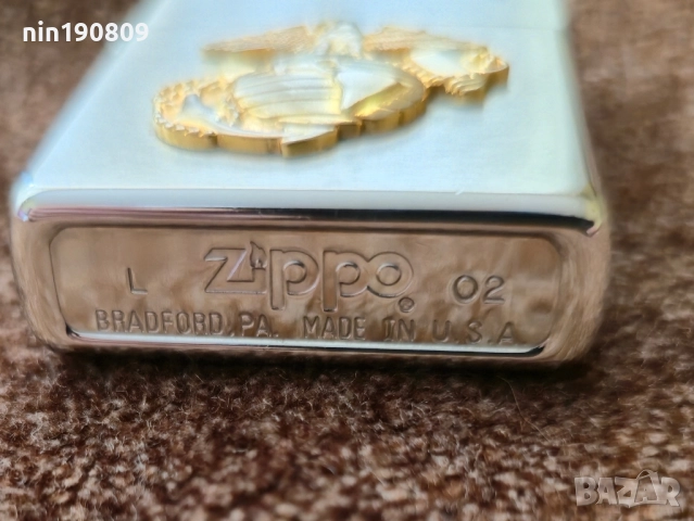 Zippo запалка с емблема на морската пехота на САЩ, снимка 5 - Запалки - 51818920