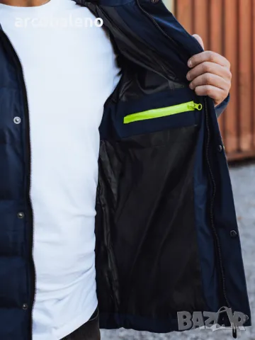 Мъжко зимно ватирано яке с качулка, 3цвята , снимка 9 - Якета - 47390459
