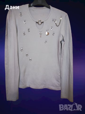 Блуза.Дамска.Елегантна.Сребриста.Сребърни висулки., снимка 2 - Блузи с дълъг ръкав и пуловери - 31018306