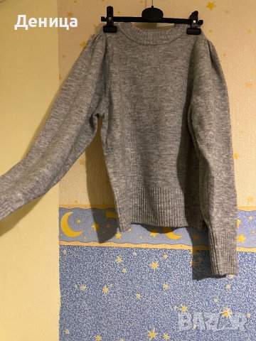 Сив дамски пуловер , снимка 2 - Блузи с дълъг ръкав и пуловери - 39397682
