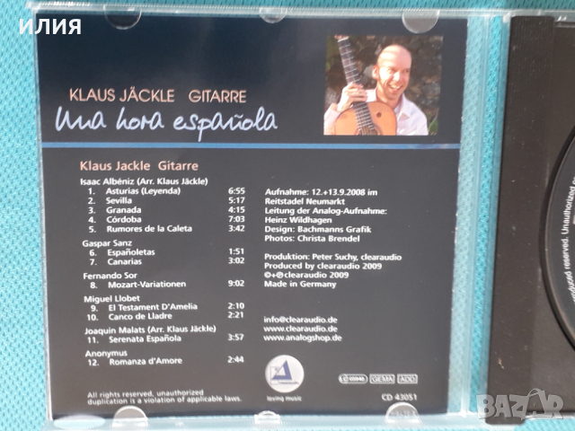 Klaus Jäckle – Una Hora Espanola(Clearaudio – CD 43051)(Folk), снимка 3 - CD дискове - 44860115