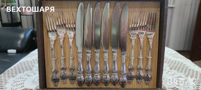 Старинни Дълбоко Посребрени Руски Прибори за Хранене , снимка 3 - Антикварни и старинни предмети - 38587968