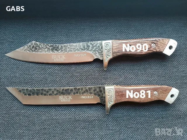 Ловен нож BUCK,фултанг,с дървена дръжка и кания, снимка 2 - Ножове - 49241627