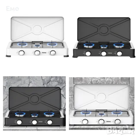 Троен газов котлон с капак Rosberg R51454E3 - Гаранция 24 Месеца