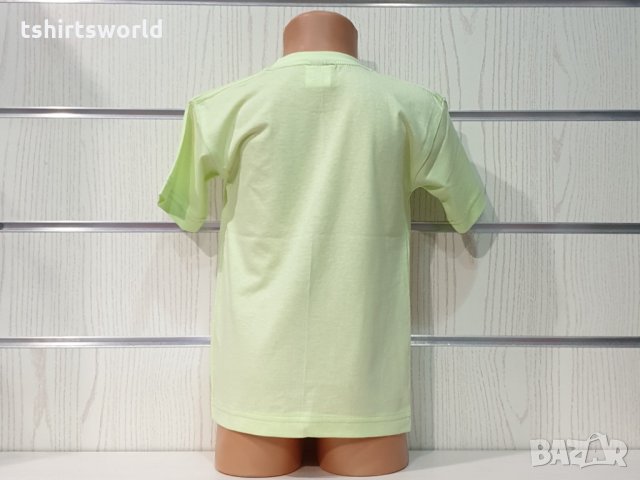 Нова детска тениска в цвят резида с трансферен печат Делфини, снимка 6 - Детски тениски и потници - 33538177