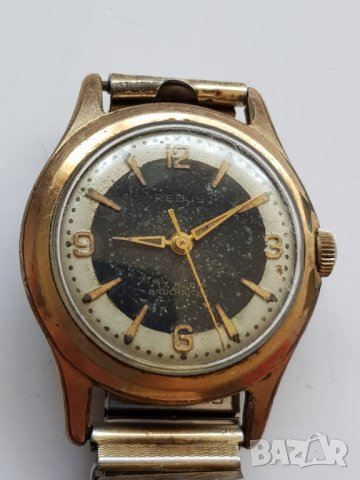 Швейцарски позлатен ръчен часовник Rebus, снимка 2 - Антикварни и старинни предмети - 33135745