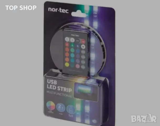 USB LED лента Nor-Tec 2бр 50 см, снимка 4 - Лед осветление - 48934437