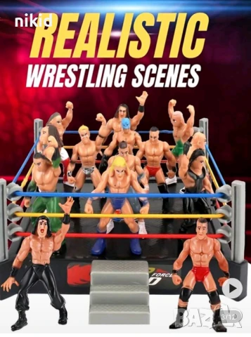 Кеч кечисти на ринг пластмасови фигурки играчки за игра и украса торта, снимка 3 - Фигурки - 51034995