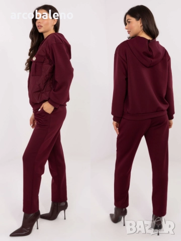 Дамски ежедневен комплект от две части с брошки, 5цвята , снимка 7 - Комплекти - 52860330