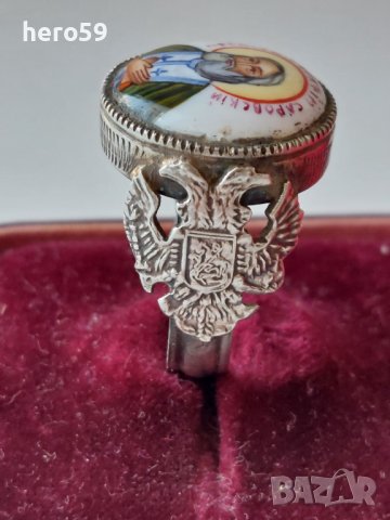 Сребърен 84 пръстен царска Русия с емайл, снимка 4 - Пръстени - 43760762