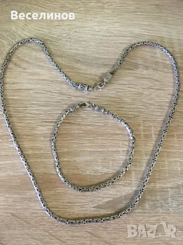 Масивен сребърен абитуриентски комплект, снимка 2 - Колиета, медальони, синджири - 49517422