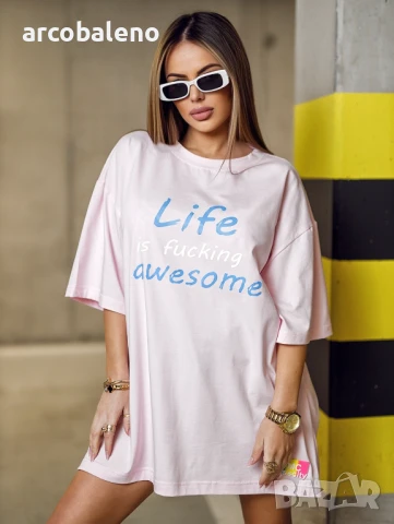 Дълга дамска тениска LIFE, 7цвята , снимка 10 - Тениски - 50491026