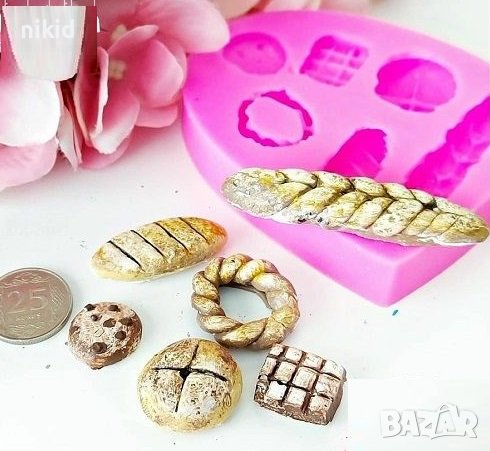 геврек питка хлебче багета бисквитка силиконов молд форма фондан декор украса