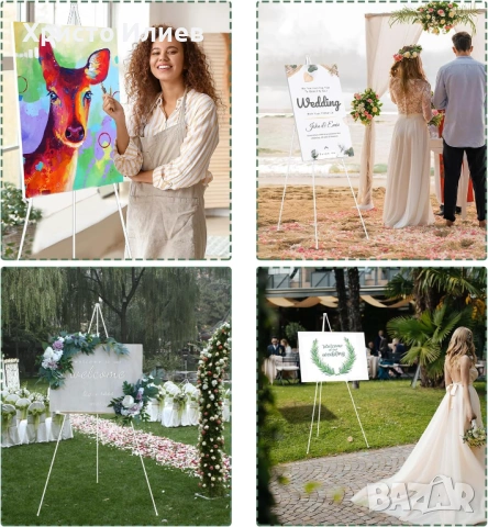 Голям телескопичен статив 169 см за художник сватба плакат изложба, снимка 3 - Други - 53535179